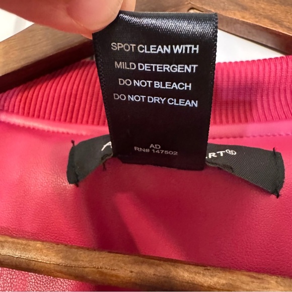 Ashley Stewart Plus Size Faux Leather Ruched Bomber Jacket Hot Pink Ruffle 32 5X - Picture 6 of 13